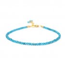 Neon Apatite Round 2-2.5mm Faceted beads adjustable stacking bracelet | STK-4966
