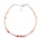 Pink Opal Rondelle 3-3.5mm Faceted beads adjustable stacking bracelet | STK-5108