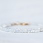 Rainbow Moonstone Round 4mm Smooth beads adjustable stacking bracelet | STK-5190