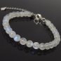 Rainbow Moonstone Round 6mm Smooth beads adjustable stacking bracelet | STK-5194