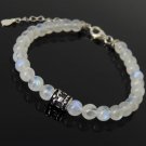 Rainbow Moonstone Round 6mm Smooth beads adjustable stacking bracelet | STK-5195