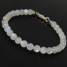 Rainbow Moonstone Round 4mm Smooth beads adjustable stacking bracelet | STK-5196