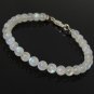 Rainbow Moonstone Round 4mm Smooth beads adjustable stacking bracelet | STK-5196