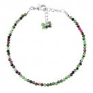 Ruby Zoisite Round 2-2.5mm Faceted beads adjustable stacking bracelet | STK-5378