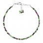 Ruby Zoisite Round 2-2.5mm Faceted beads adjustable stacking bracelet | STK-5378
