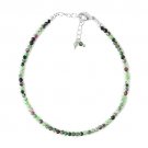 Ruby Zoisite Round 2-2.5mm Faceted beads adjustable stacking bracelet | STK-5379