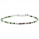 Ruby Zoisite Round 2-2.5mm Faceted beads adjustable stacking bracelet | STK-5386