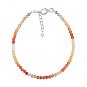 Shaded Carnelian Round 3mm Faceted beads adjustable stacking bracelet | STK-5415