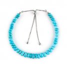 Turquoise Rondelle 3-4.5mm Faceted beads adjustable stacking bracelet | STK-5555