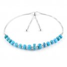 Turquoise Rondelle 3.5-6mm Faceted beads adjustable stacking bracelet | STK-5563
