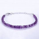 Amethyst Rondelle 2.5-3.5mm Faceted beads adjustable stacking bracelet | STK-0222