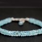 Aquamarine Heishi Square 4mm Smooth beads adjustable stacking bracelet | STK-0754