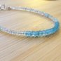 Aquamarine Rondelle 2-3.5mm Faceted beads adjustable stacking bracelet | STK-0786