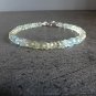 Aquamarine Rondelle 3-4.5mm Faceted beads adjustable stacking bracelet | STK-0805