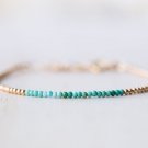 Arizona Turquoise Round 2mm Faceted beads adjustable stacking bracelet | STK-0949