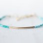 Arizona Turquoise Round 2mm Faceted beads adjustable stacking bracelet | STK-0951