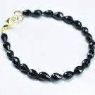 Black Spinel Drop 5X7-5X8mm Faceted beads adjustable stacking bracelet | STK-1254