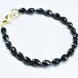 Black Spinel Drop 5X7-5X8mm Faceted beads adjustable stacking bracelet | STK-1254