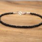 Black Spinel Rondelle 2.5mm Faceted beads adjustable stacking bracelet | STK-1277