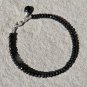 Black Spinel Rondelle 4.5mm Faceted beads adjustable stacking bracelet | STK-1280