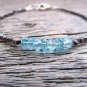 Blue Apatite Rondelle 4.5mm Faceted beads adjustable stacking bracelet | STK-1511
