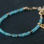 Blue Apatite Rondelle 3.5mm Faceted beads adjustable stacking bracelet | STK-1512