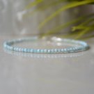 Caribbean Larimar Round 2mm Faceted beads adjustable stacking bracelet | STK-1814