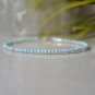 Caribbean Larimar Round 2mm Faceted beads adjustable stacking bracelet | STK-1814