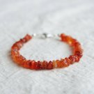 Carnelian Nugget Chips 3-4mm Smooth beads adjustable stacking bracelet | STK-1866