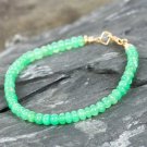Chrysoprase Rondelle 4.5-5mm Smooth beads adjustable stacking bracelet | STK-2070