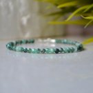 Colombian Emerald Round 3mm Faceted beads adjustable stacking bracelet | STK-2315