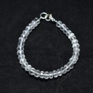 Crystal Quartz Rondelle 6mm Faceted beads adjustable stacking bracelet | STK-2335