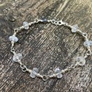 Crystal Quartz Rondelle 6mm Faceted beads adjustable stacking bracelet | STK-2341