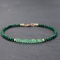 Emerald & Malachite Mix 2.5-3mm Mix beads adjustable stacking bracelet | STK-2541