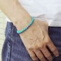 Enhanced Turquoise Round 8mm Smooth beads adjustable stacking bracelet | STK-2574