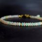 Ethiopian Opal Rondelle 3mm Faceted beads adjustable stacking bracelet | STK-2637
