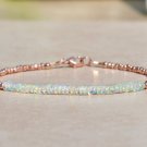 Ethiopian Opal Rondelle 3mm Faceted beads adjustable stacking bracelet | STK-2716