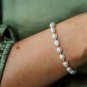 Fresh Water Pearl Oval 5x4mm Smooth beads adjustable stacking bracelet | STK-2856
