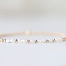Fresh Water Pearl Oval 3x2mm Smooth beads adjustable stacking bracelet | STK-2857
