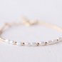 Fresh Water Pearl Oval 4x2mm Smooth beads adjustable stacking bracelet | STK-2858