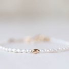 Fresh Water Pearl Oval 4x2mm Smooth beads adjustable stacking bracelet | STK-2859