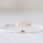 Fresh Water Pearl Oval 4x2mm Smooth beads adjustable stacking bracelet | STK-2859