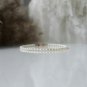 Fresh Water Pearl Oval 4x2mm Smooth beads adjustable stacking bracelet | STK-2867