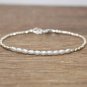 Fresh Water Pearl Oval 4x3mm Smooth beads adjustable stacking bracelet | STK-2885
