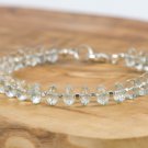 Green Amethyst Rondelle 8mm Faceted beads adjustable stacking bracelet | STK-3277