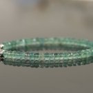 Green Fluorite Rondelle 4mm Faceted beads adjustable stacking bracelet | STK-3309
