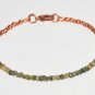 Green Tourmaline Rondelle 3mm Rough beads adjustable stacking bracelet | STK-3435