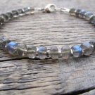 Labradorite Rondelle 3-4.5mm Smooth beads adjustable stacking bracelet | STK-3918