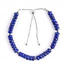 Lapis Lazuli Rondelle 4-5mm Faceted beads adjustable stacking bracelet | STK-4143