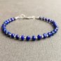 Lapis Lazuli Rondelle 3.5mm Faceted beads adjustable stacking bracelet | STK-4188